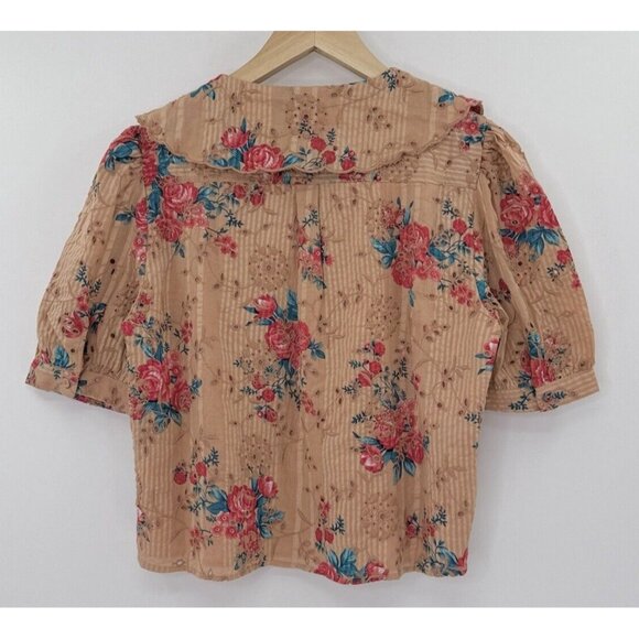 Walter Baker Women’s Irma Top In Bontanic Eyelet Blouse Boho Size XL - Picture 4 of 13